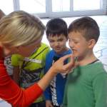 Besuch der Vorschulkinder HL.Kreuz bei der Zahngesundheit