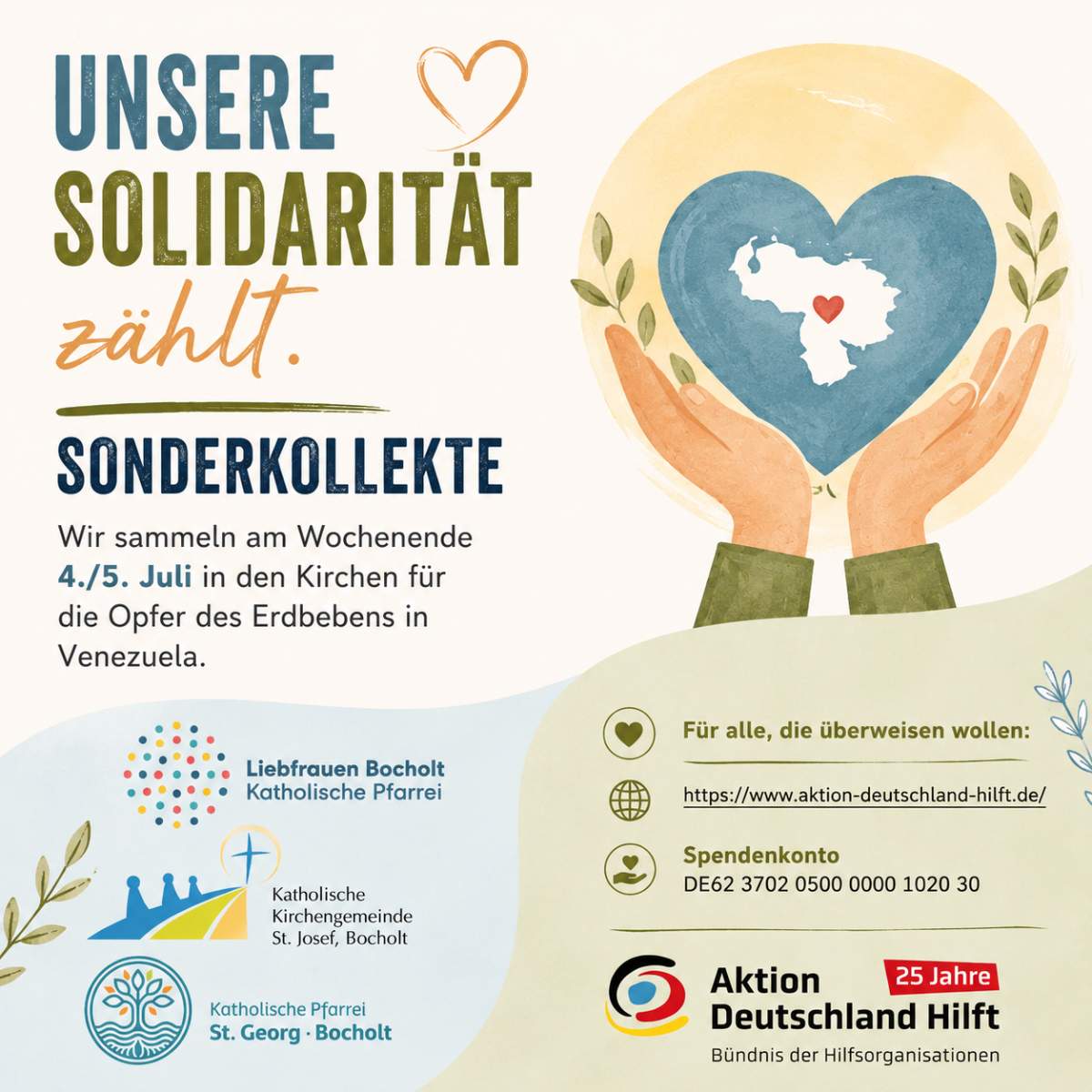 Sonderkollekte für Erdbebenopfer in Venezuela