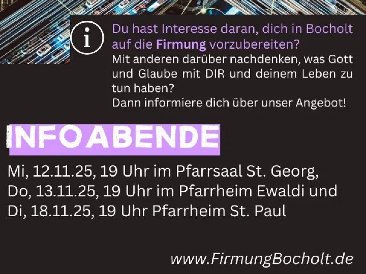 Infoabend Firmvorbereitung