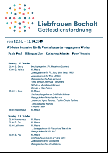 Gottesdienstordnung Nr. 43 - Jahr 2019