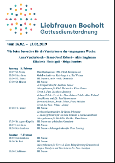 Gottesdienstordnung Nr. 7 - Jahr 2019