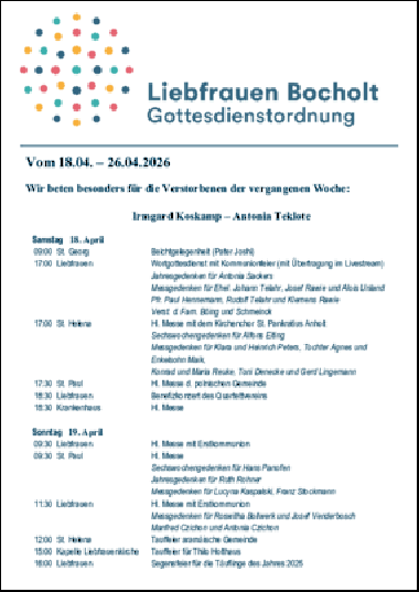 Gottesdienstordnung Nr. 18 - Jahr 2026