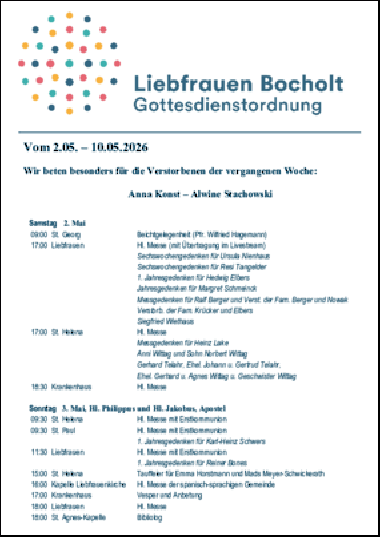 Gottesdienstordnung Nr. 20 - Jahr 2026