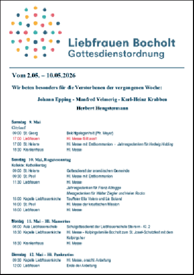 Gottesdienstordnung Nr. 21 - Jahr 2026