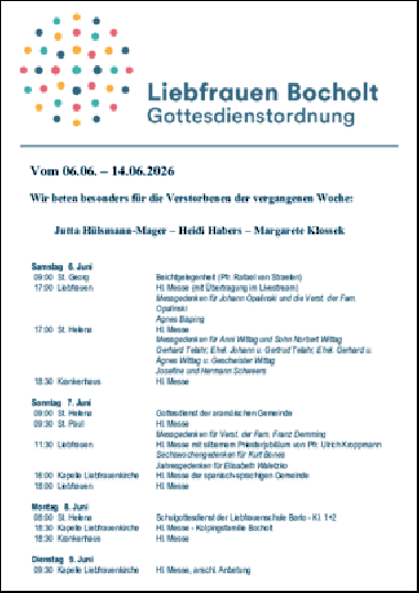 Gottesdienstordnung Nr. 25 - Jahr 2026