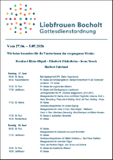 Gottesdienstordnung Nr. 28 - Jahr 2026
