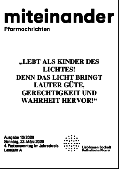Pfarrnachrichten miteinander Nr. 12 - Jahr 2020