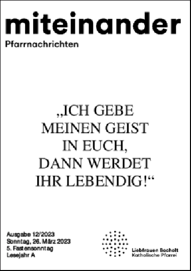 Aktuelle Pfarrnachrichten miteinander vom 24.03.23