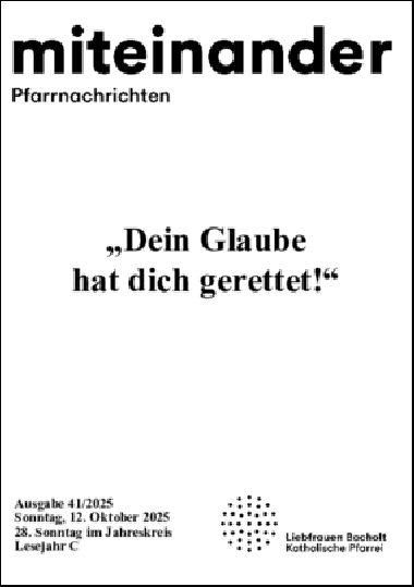 Aktuelle Pfarrnachrichten miteinander vom 09.10.25