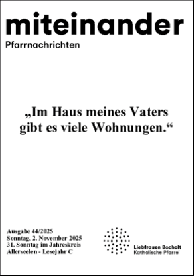 Aktuelle Pfarrnachrichten miteinander vom 02.11.25