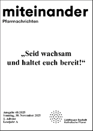 Aktuelle Pfarrnachrichten miteinander vom 28.11.25