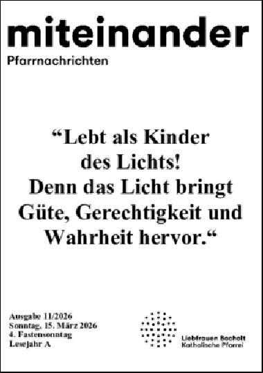 Aktuelle Pfarrnachrichten miteinander vom 13.03.26