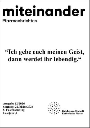Aktuelle Pfarrnachrichten miteinander vom 20.03.26