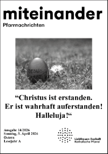 Aktuelle Pfarrnachrichten miteinander vom 02.04.26