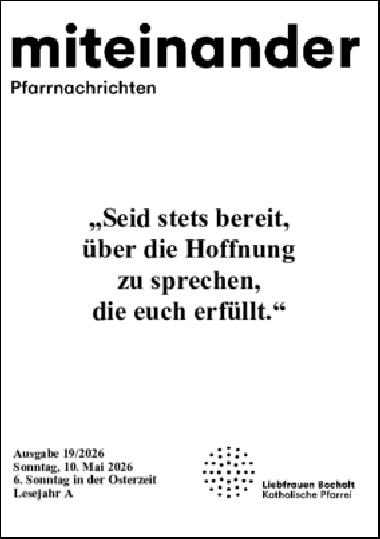 Aktuelle Pfarrnachrichten miteinander vom 08.05.26