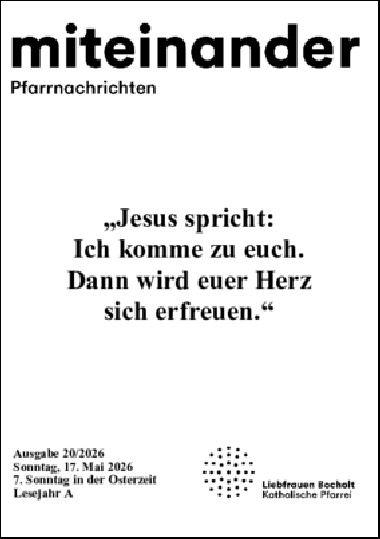 Aktuelle Pfarrnachrichten miteinander vom 15.05.26