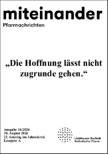 Aktuelle Pfarrnachrichten miteinander vom 28.08.26
