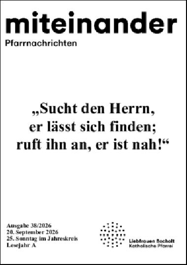 Aktuelle Pfarrnachrichten miteinander vom 18.09.26