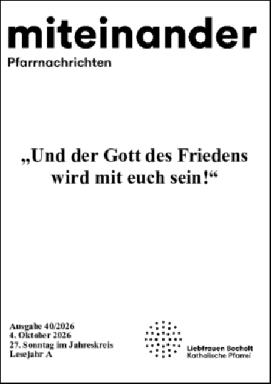 Aktuelle Pfarrnachrichten miteinander vom 02.10.26