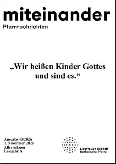 Aktuelle Pfarrnachrichten miteinander vom 30.10.26