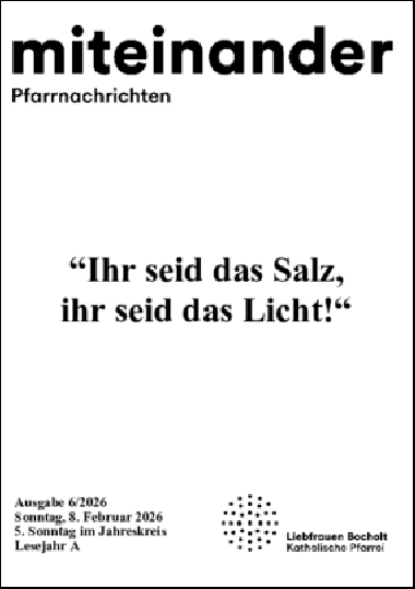 Aktuelle Pfarrnachrichten miteinander vom 07.02.26