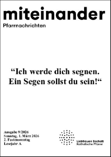Aktuelle Pfarrnachrichten miteinander vom 27.02.26