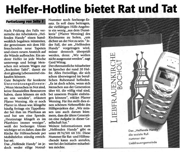 Das helfende Handy - Liebfrauen Bocholt